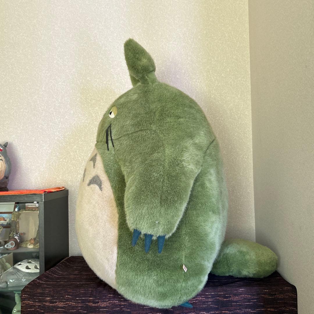 【初期】お昼寝クッション　超特大　ぬいぐるみ　トトロ　希少 グリーン　丸い