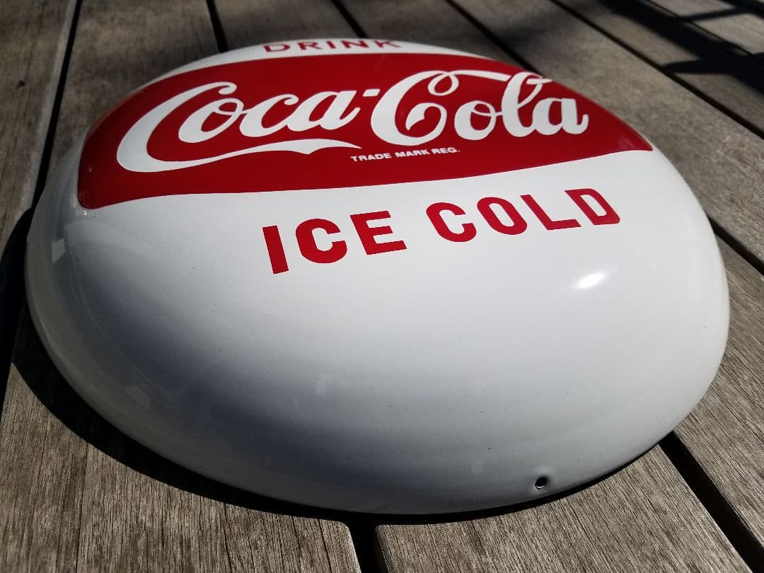 コカ・コーラ　丸型ホーロー看板 ボタンサイン　Coca Cola 昭和レトロ