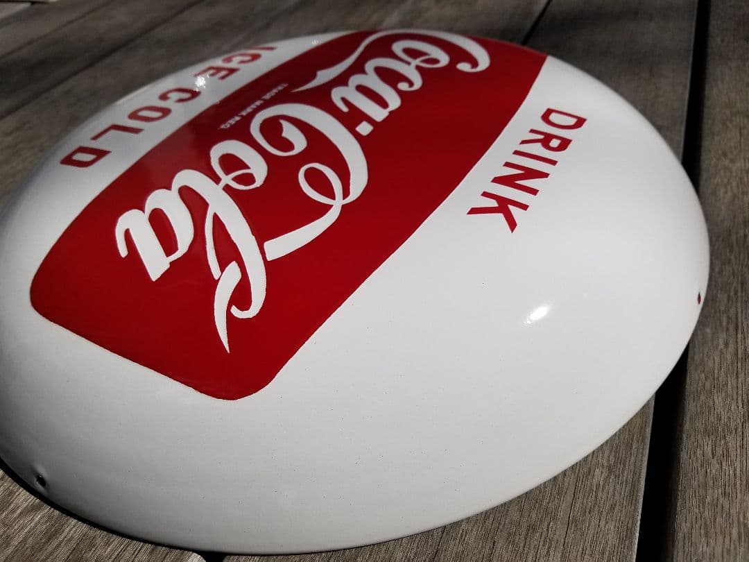 コカ・コーラ　丸型ホーロー看板 ボタンサイン　Coca Cola 昭和レトロ