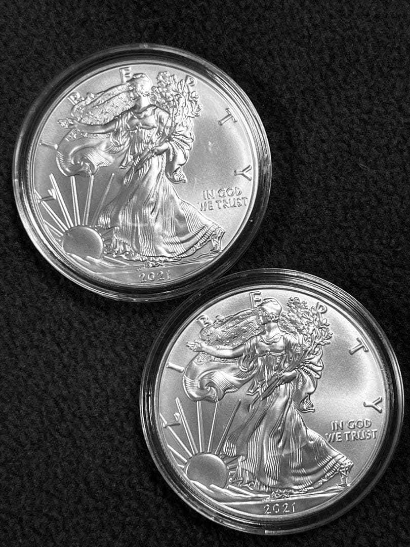 銀貨1オンス イーグルウォーキングリバティ 2枚セット 純銀 アメリカ