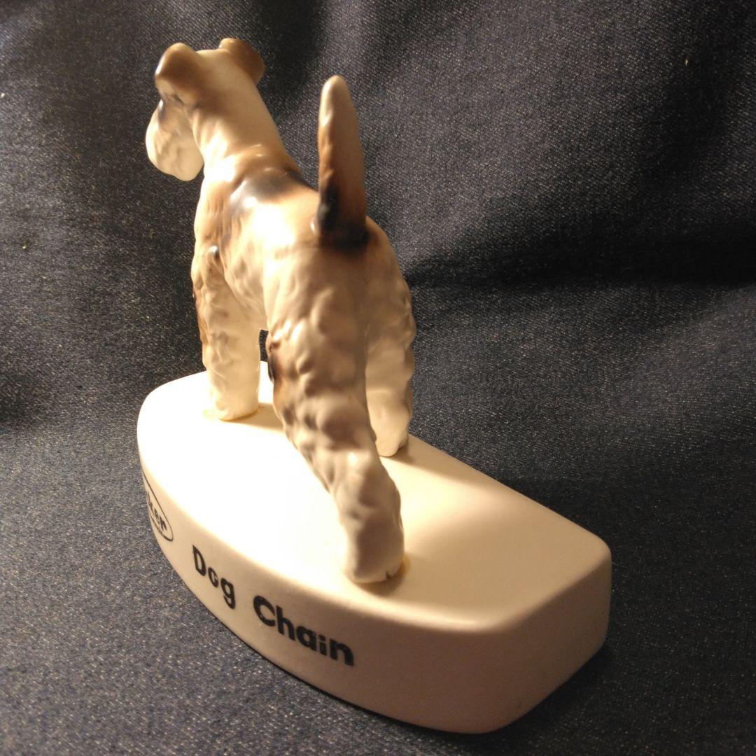 昭和レトロ　リード　 陶器製犬の置物ノベルティ　シユナウザー　当時物