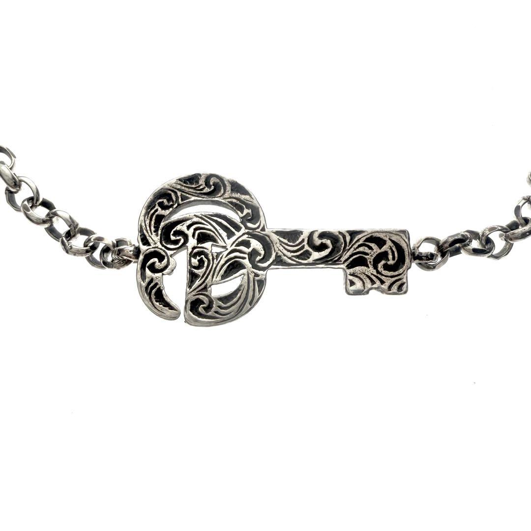 極美品 GUCCI キーチャーム ブレスレット GGロゴ シルバー925 箱付き