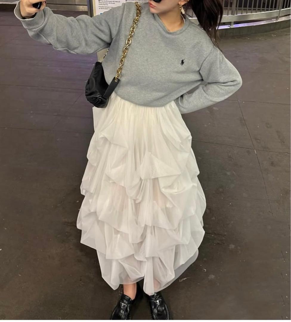 THE TOE Iris tulle skirt (white・Mサイズ) - メルカリ