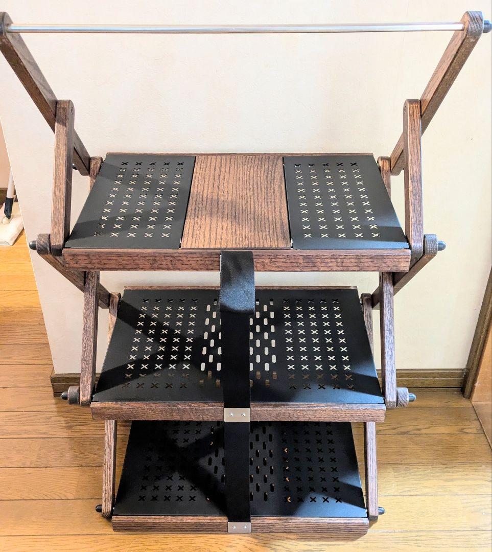 ☆kimicamp☆キミキャンプ☆3段ラック アイアン&ウッド☆ - メルカリ