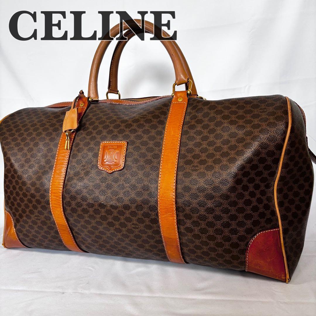 CELINE セリーヌ ボストンバッグ 旅行かばん マカダム柄 カデナ