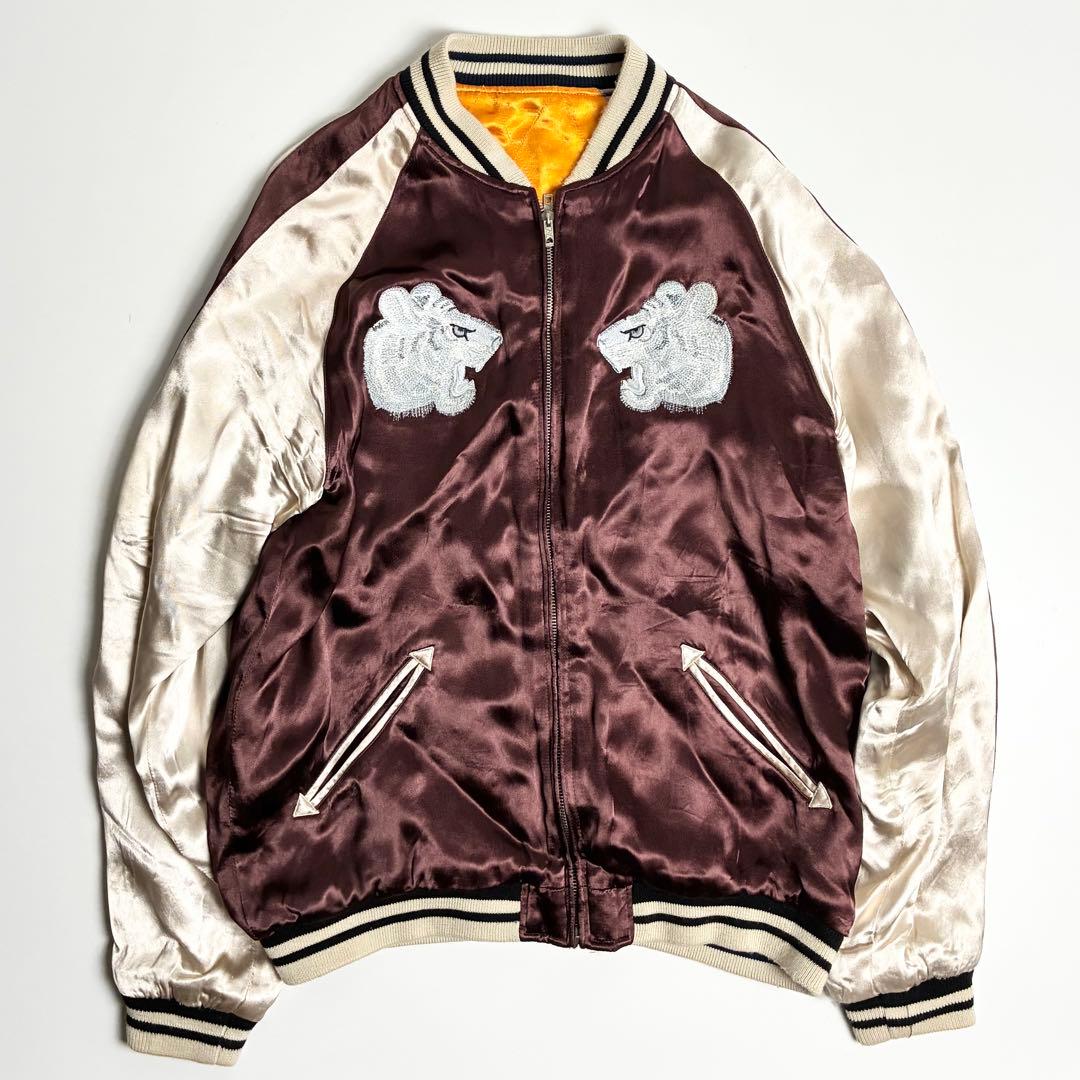 XL【美品】IOLANI(イオラニ)サテンレーヨンリバーシブルスカジャン/虎