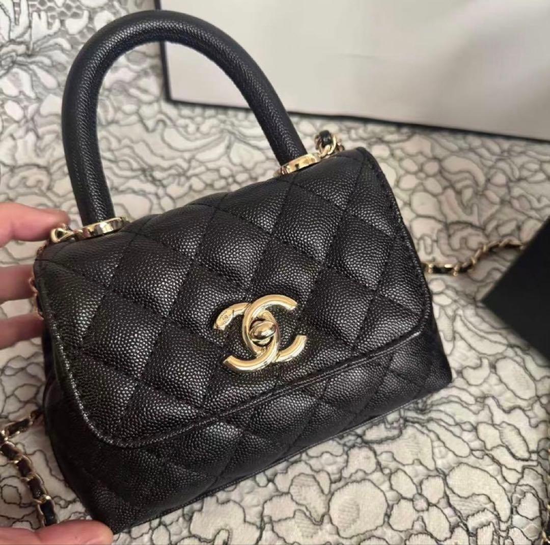 ノベルティCHANELチェーン ショルダーバック トップハンドル ブラック