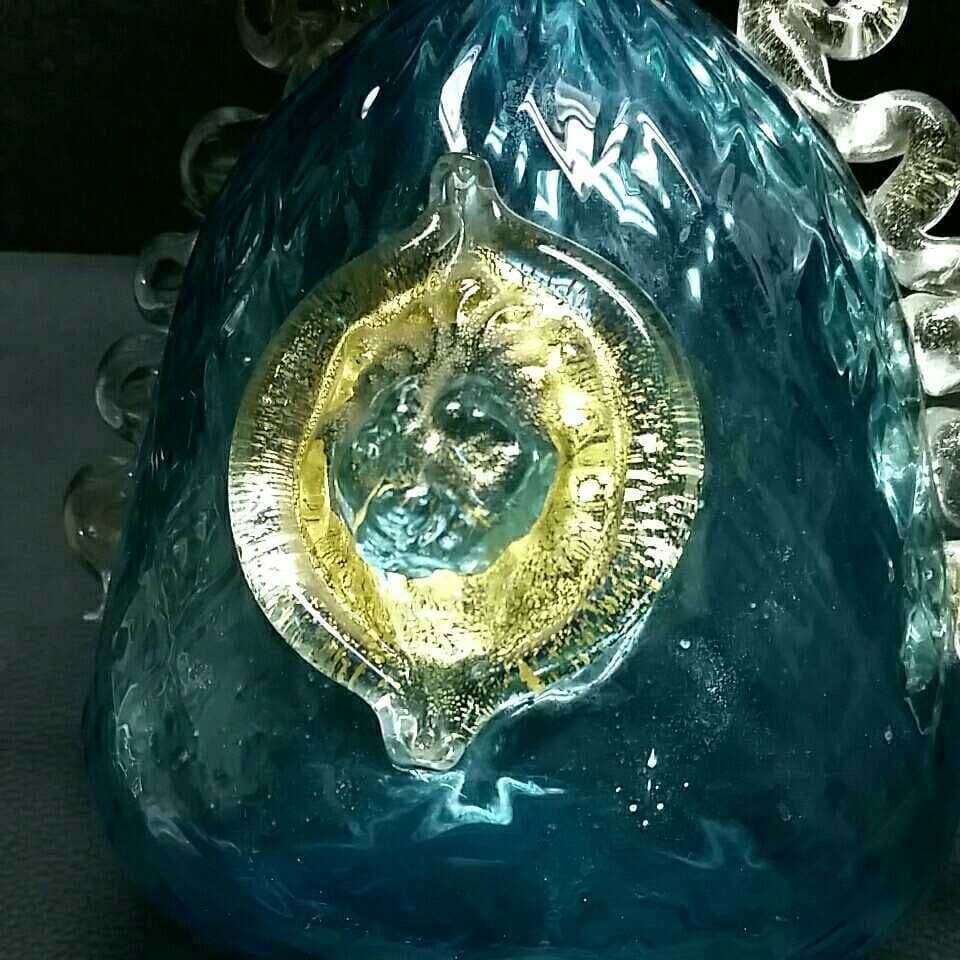 MURANO GLASS ムラノ ブルー ライオン モチーフ 装飾 デカンタ - メルカリ