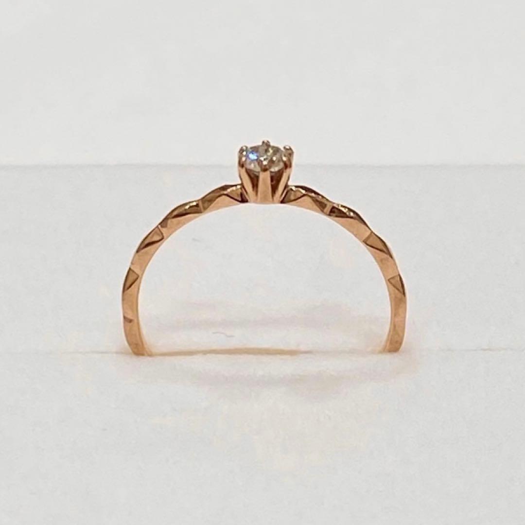 K18PG ダイヤモンドリング 0.1ct