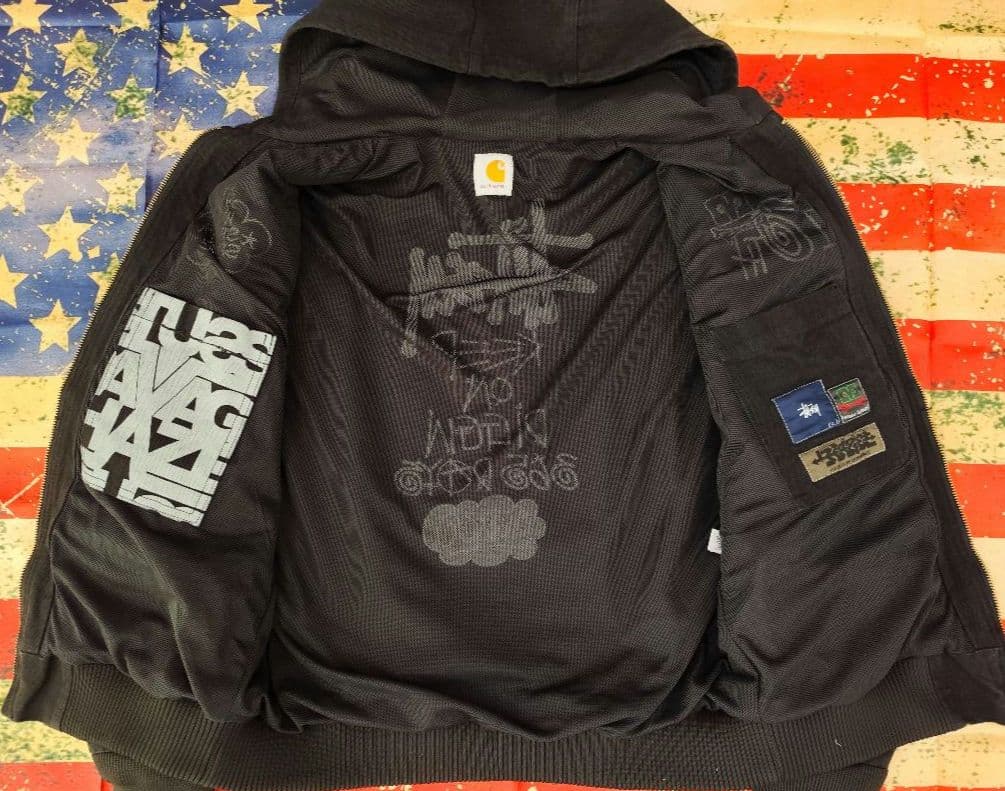 STUSSY SAVAGE HAZE CARHARTT コラボジャケット 黒 L - メルカリ