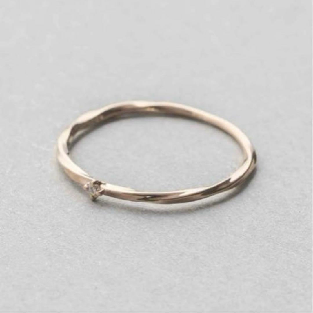 ete K10 ピンクゴールド ツイストダイヤモンド リング 15号 - メルカリ