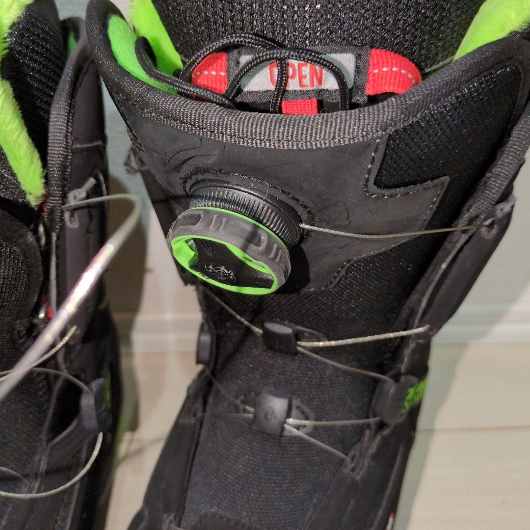 極美品 女性着用品 260 head スノーボードブーツ ブラック/グリーン