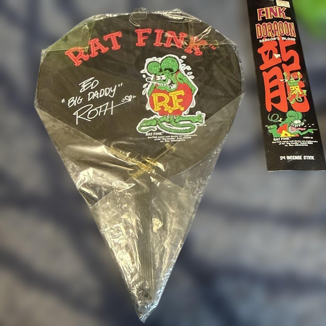 Rat Fink 30cmフィギュアと、うちわとお香