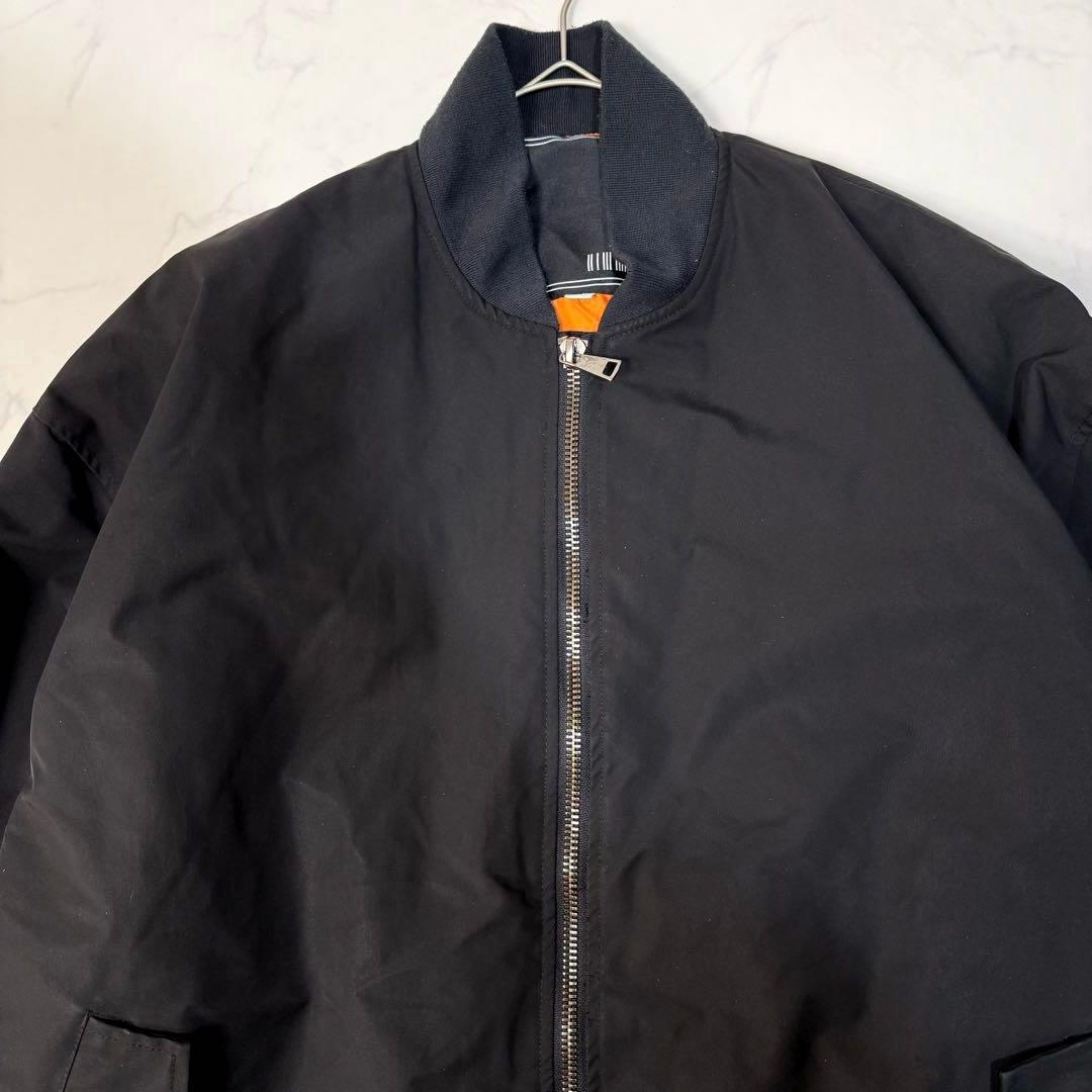 MA-1 フライトジャケット 裏地オレンジ ブラック Lサイズ メンズ