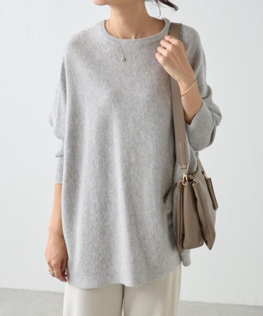 BEARDSLEY ビッグショートクルーネックニット グレー ビアズリー