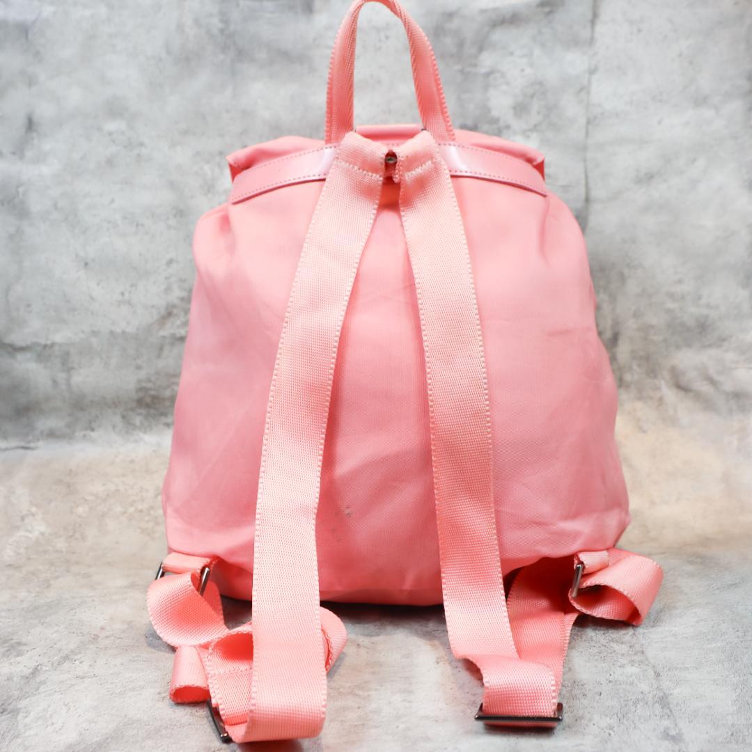 PRADA プラダ ナイロン リュックサック ピンク 三角ロゴプレート