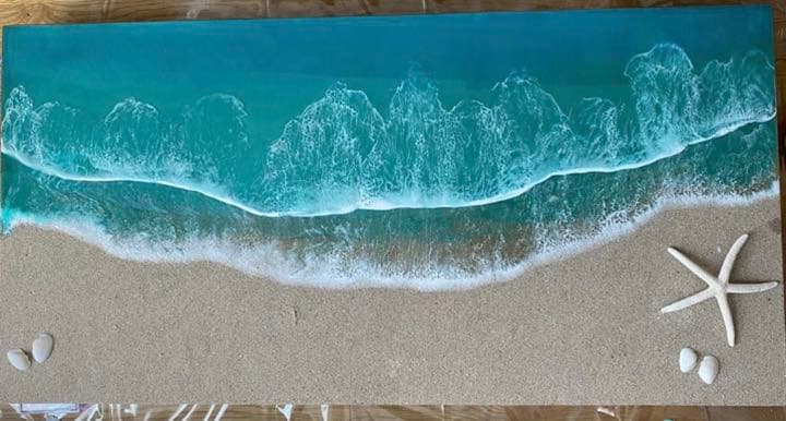 レジンアート　ハワイ　ハワイアン　アート　絵画 送料無料】レジンオーシャンアート☆絵画 ハワイ インテリアパネル 海