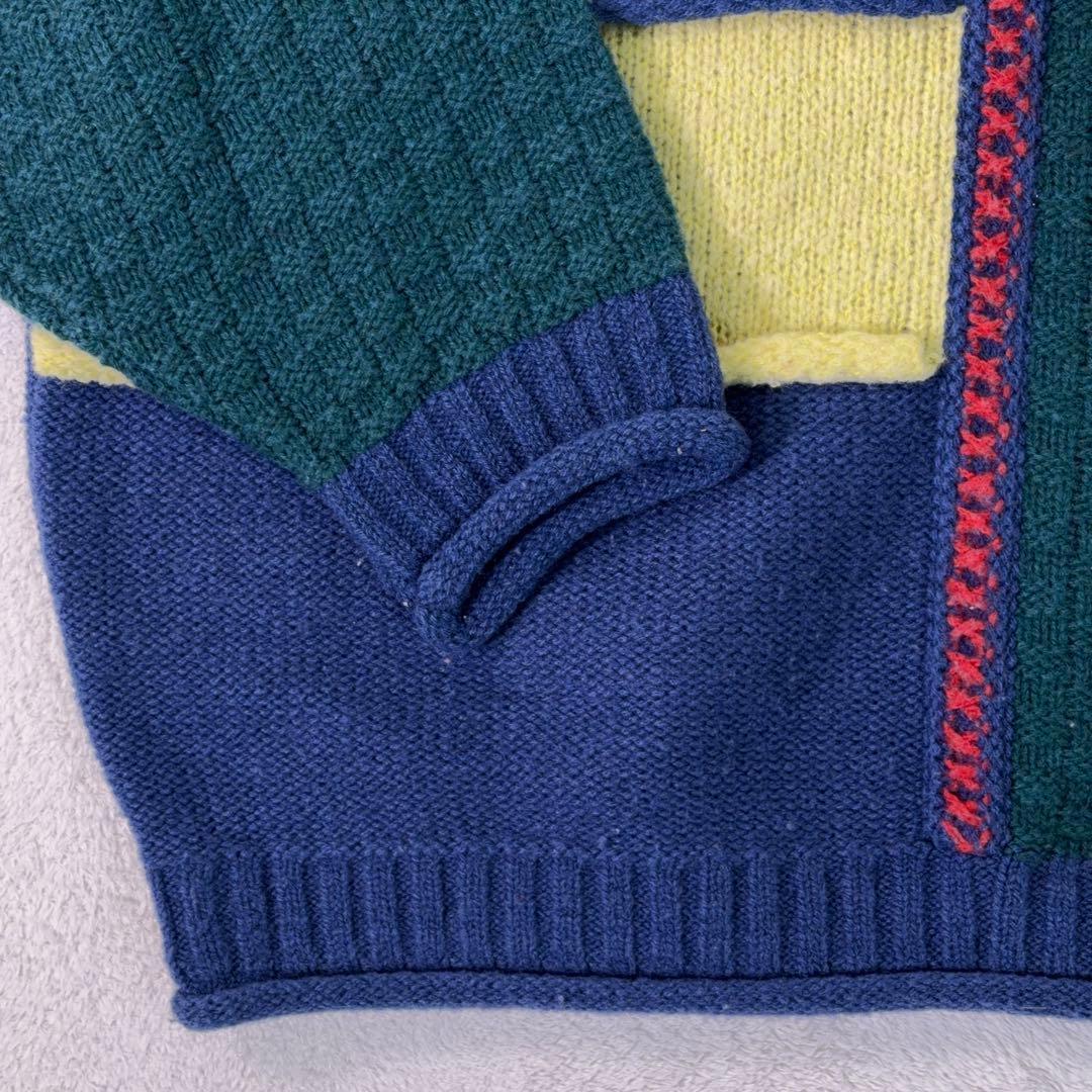 希少90s【マンシングウェア】3Dデザインニット クレイジーパターン