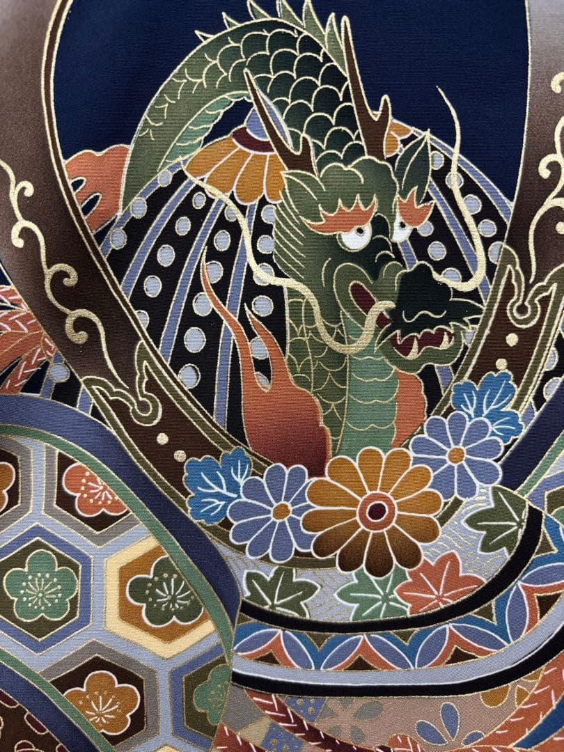 七五三お宮参り男児初着一つ身　長襦袢付　龍兜・几帳《子供469》#江戸小もーん