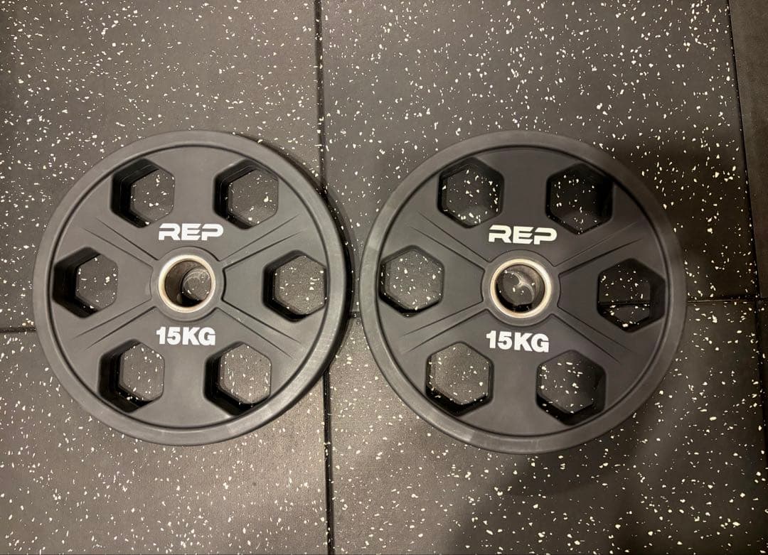 RepFitness ウレタンプレート15kg オリンピックプレート2枚セット①