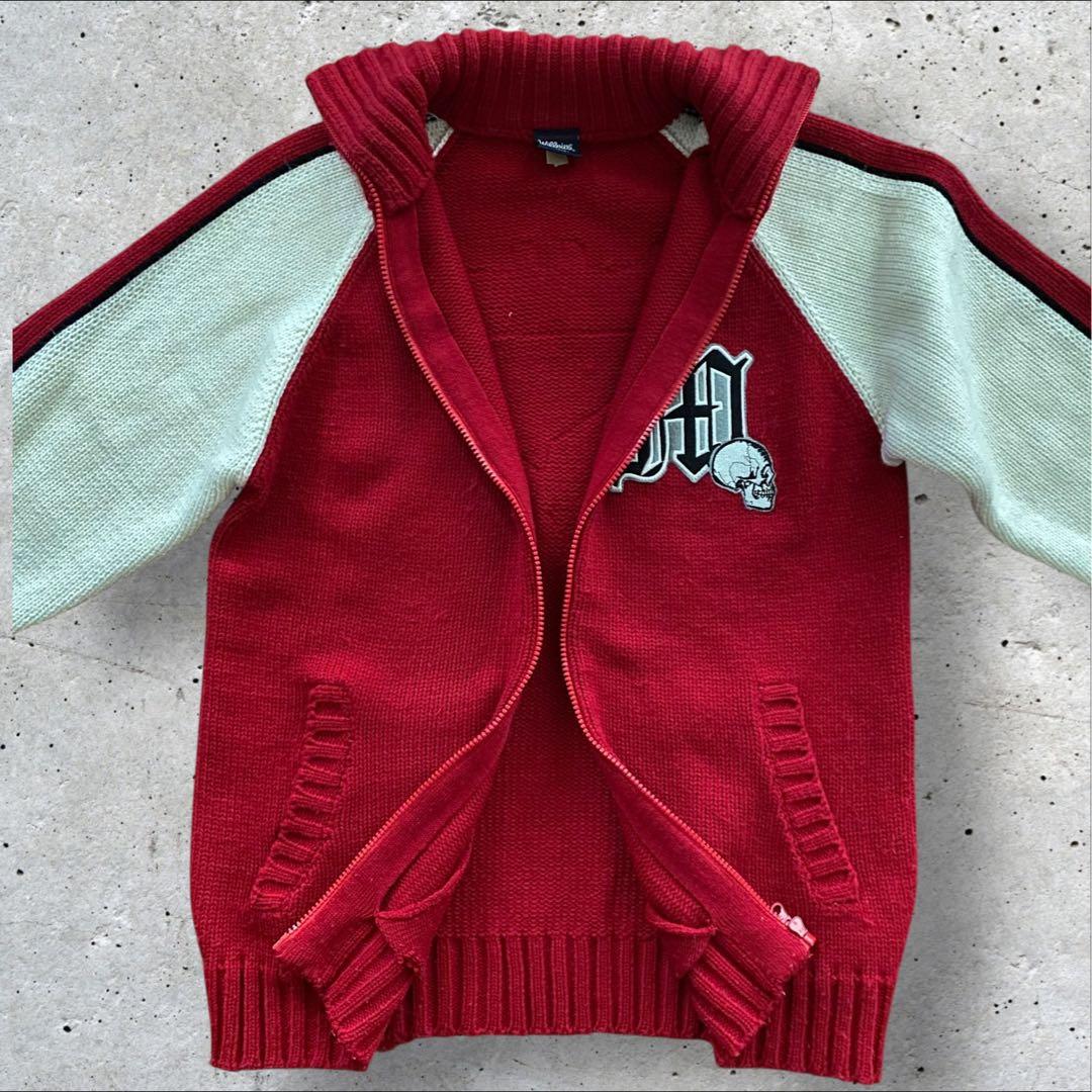 00s vintage ジップアップ ニット ブルゾン アメカジ - メルカリ