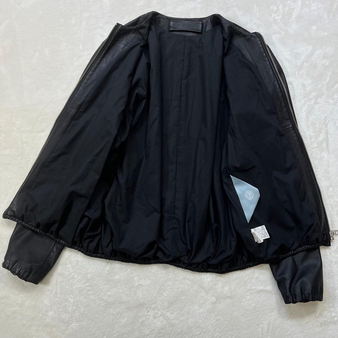 美品 Dulcamara ドゥルカマラ レザーバルーンブルゾン L ブラック