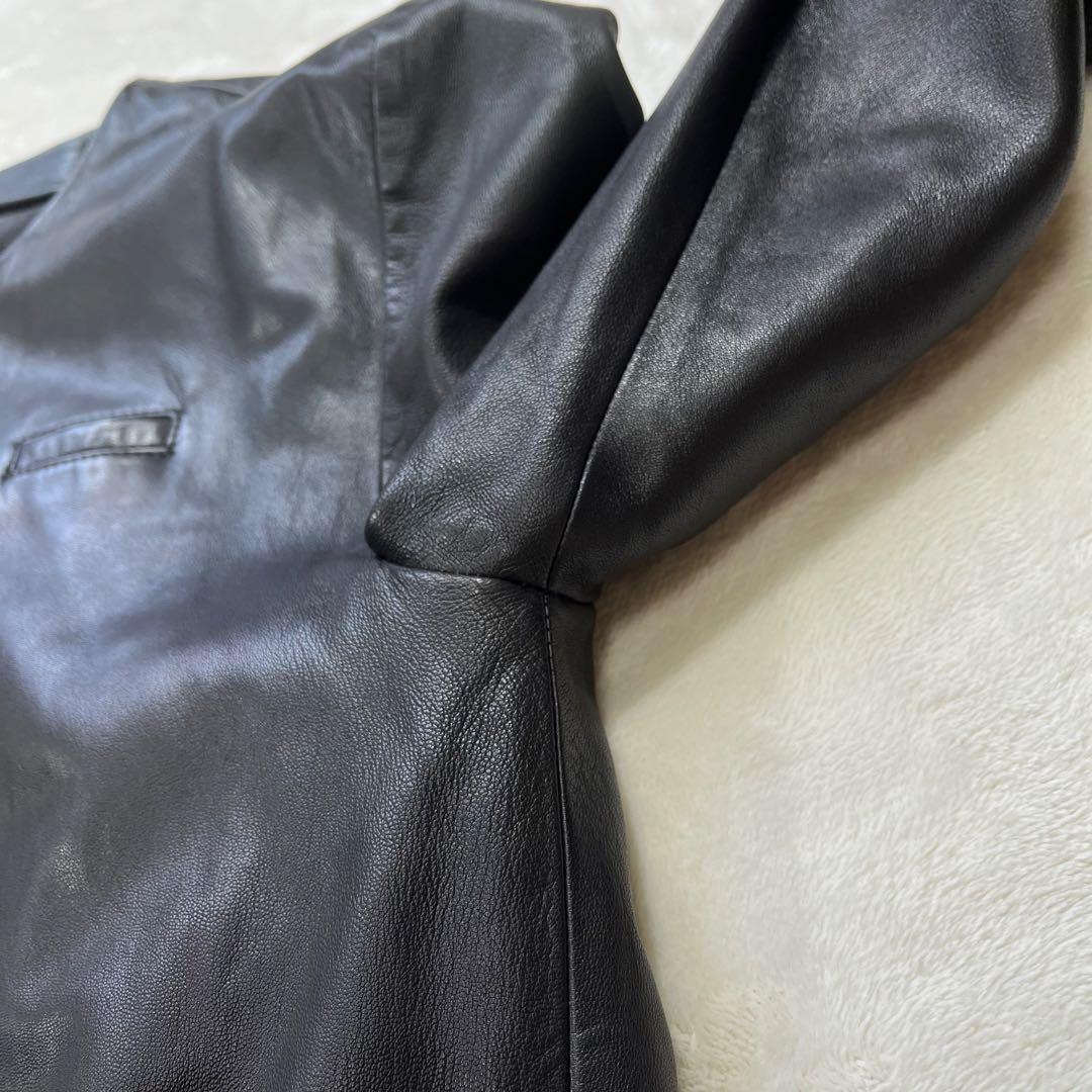 美品 Dulcamara ドゥルカマラ レザーバルーンブルゾン L ブラック