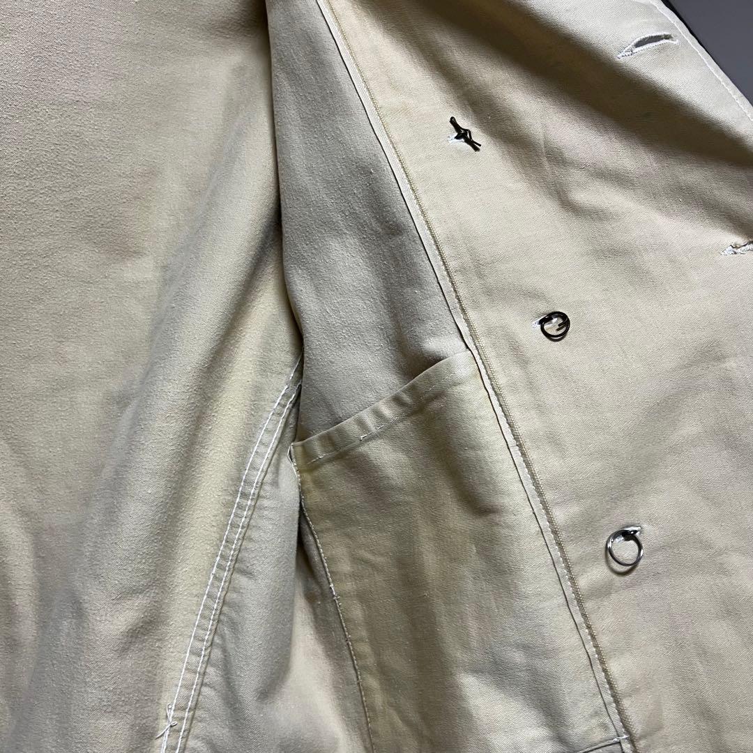 50s ユーロヴィンテージ ベージュ モールスキン ダブル ジャケット