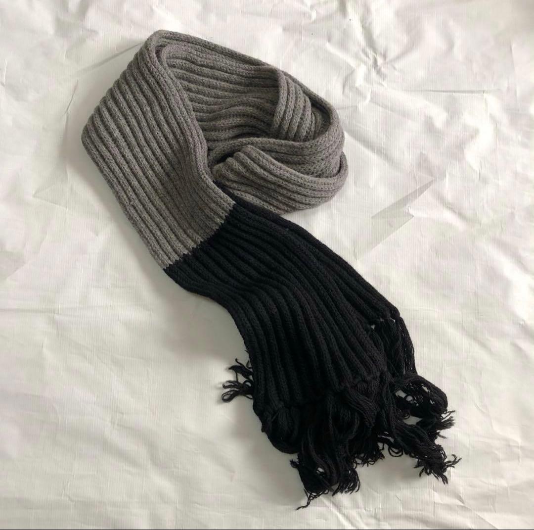 最安値 06AW Dior HOMME エディ期 バイカラー ロングマフラー - メルカリ