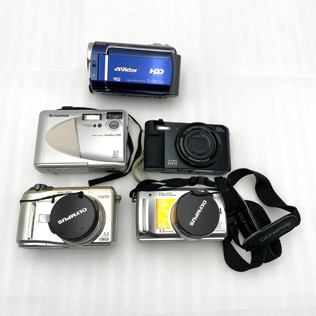 デジカメ 5点セット まとめ売り 通電動作未確認 部品取り用 250331143 まとめ】一眼レフ・コンパクト・ビデオカメラなど 計11台 まとめ売り