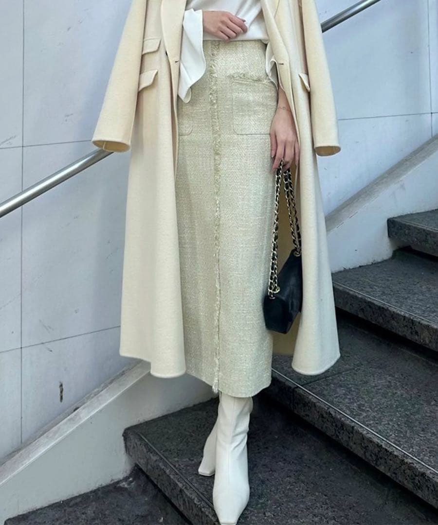 anuans / フロントポケットツイードスカート - メルカリ