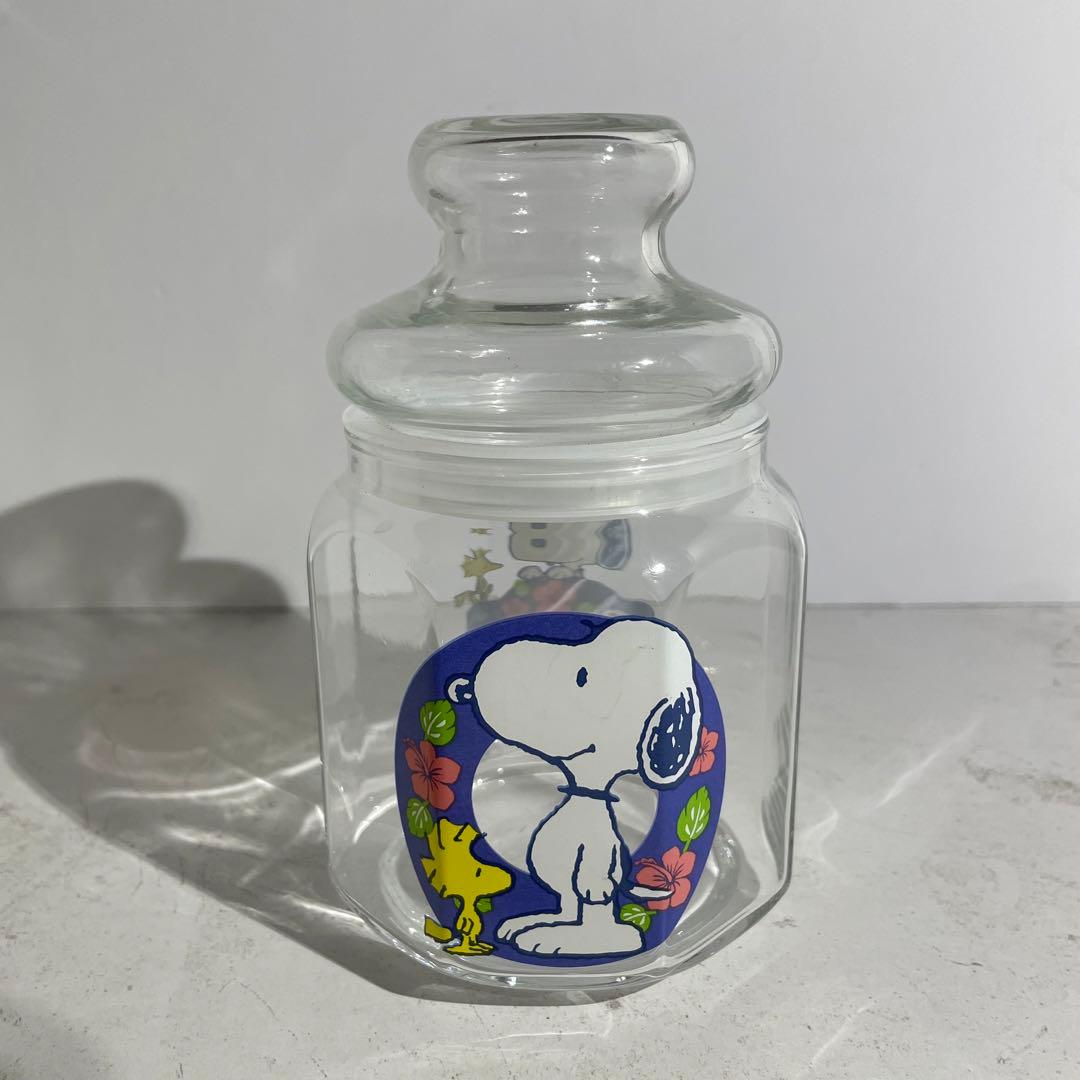 スヌーピー キャンディポット ガラスキャニスター 瓶 レトロ