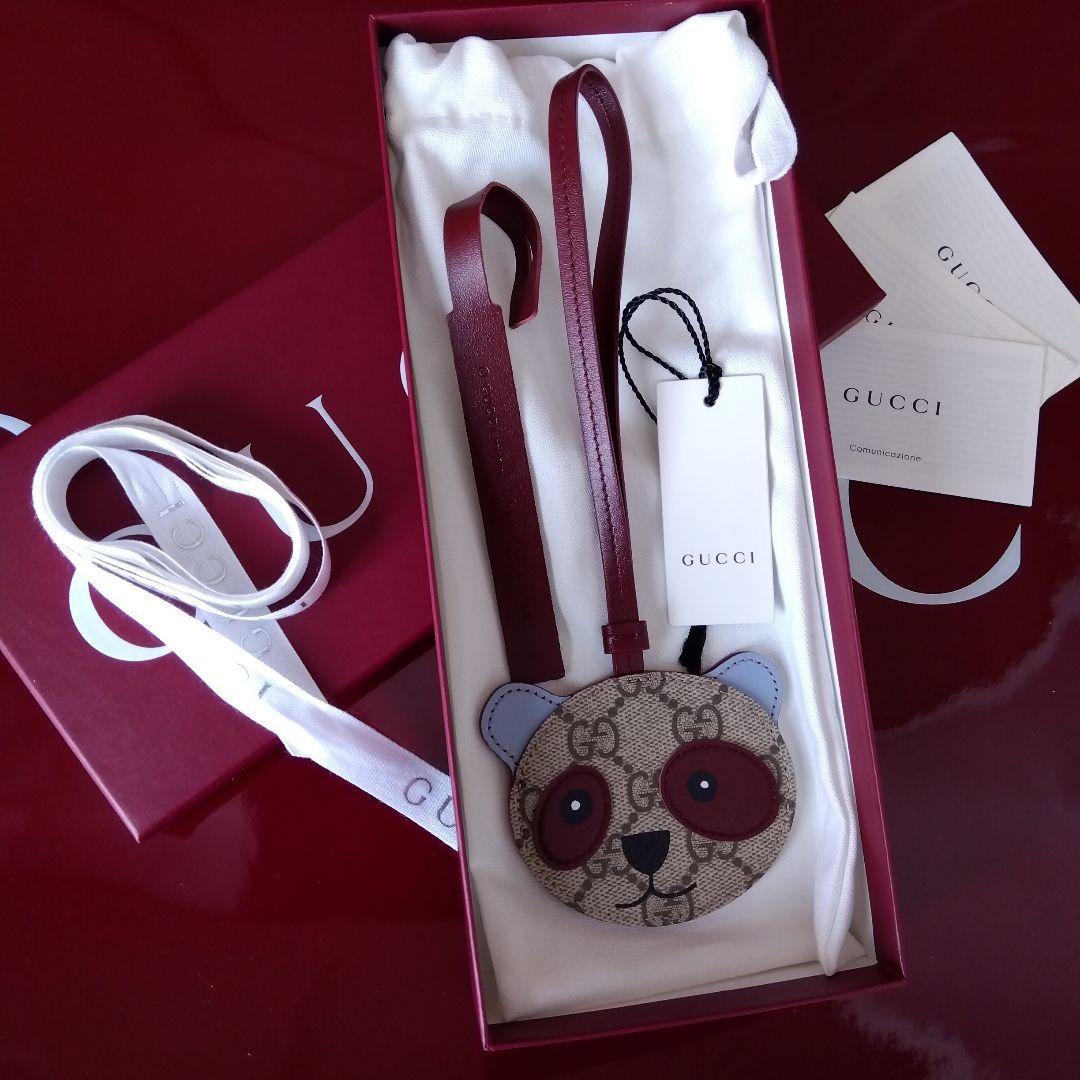 美品】GUCCI グッチ パンダ シェイプ バックチャーム キーホルダー