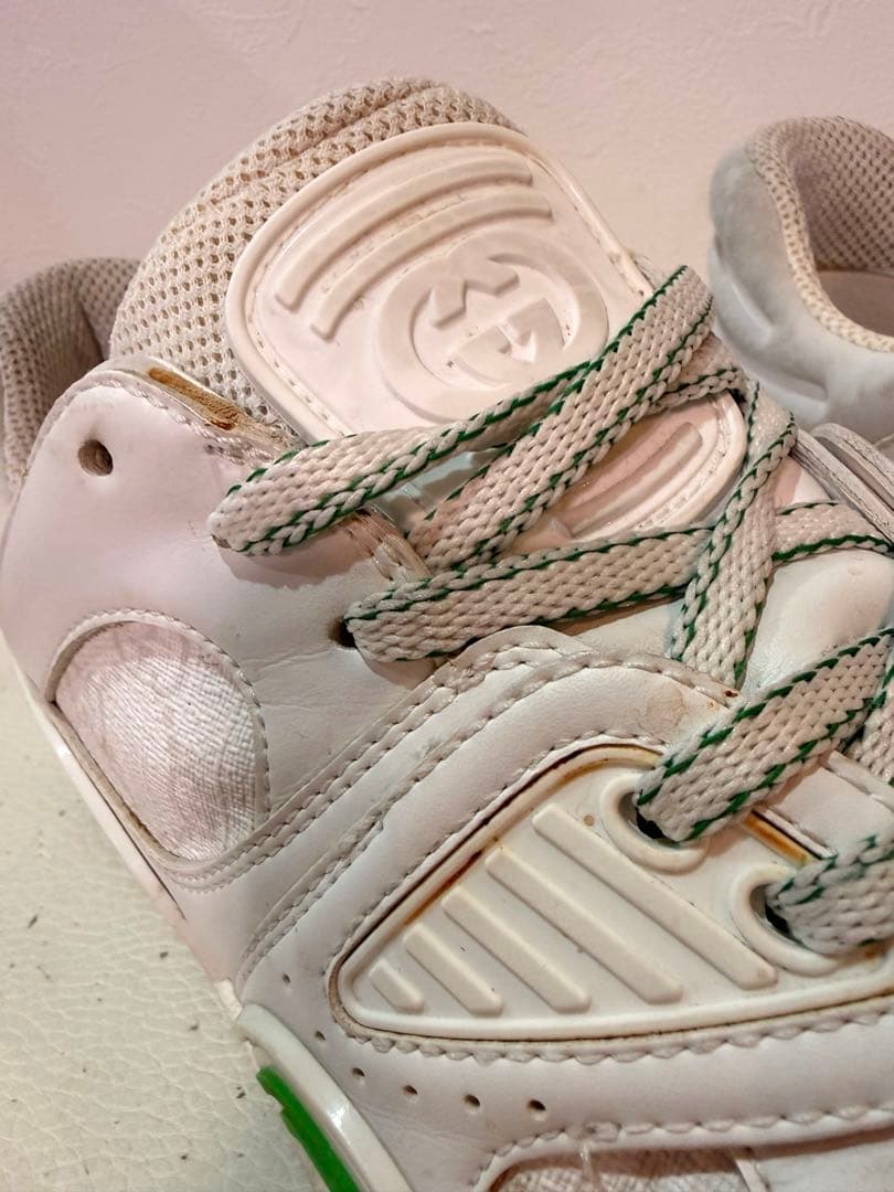 格安本物 GUCCI グッチ メンズ スニーカー 白グリーン - メルカリ