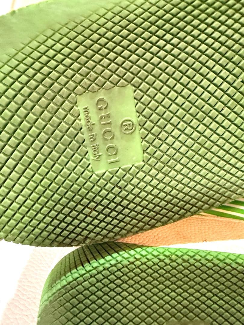 格安本物 GUCCI グッチ メンズ スニーカー 白グリーン - メルカリ