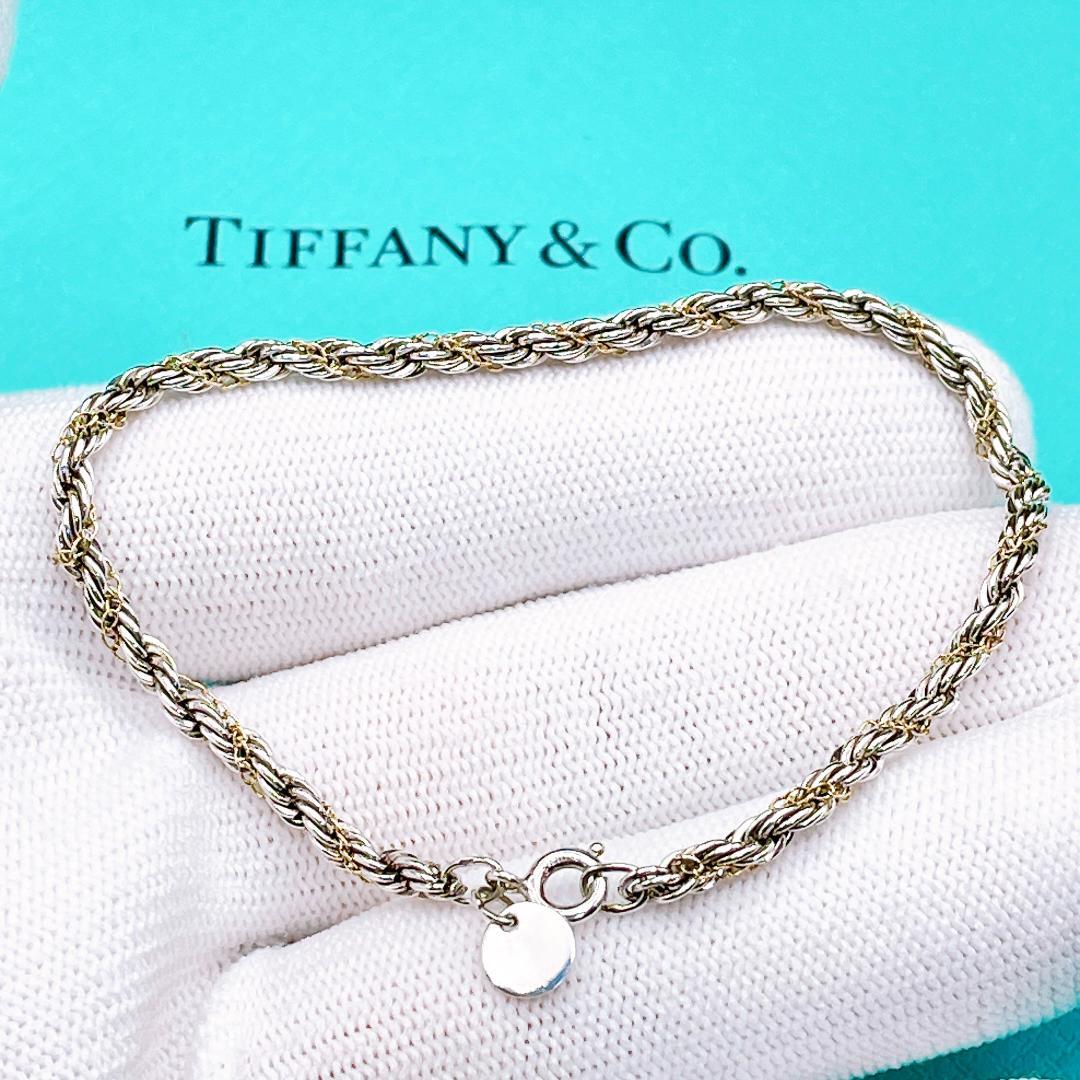 ◇ティファニー◇新品仕上済 K14 Ag ツイストロープ ブレスレット 5.8g
