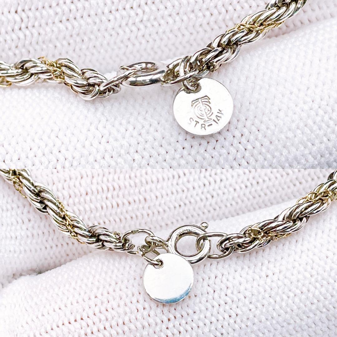 ◇ティファニー◇新品仕上済 K14 Ag ツイストロープ ブレスレット 5.8g