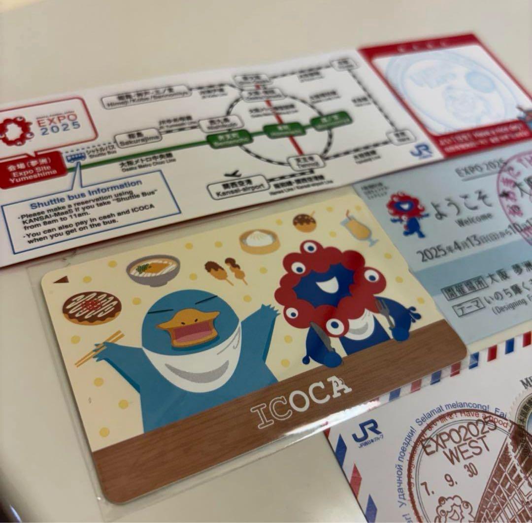 万博記念 ICOCA カード ミャクミャク 万博切手 記念切符 限定スタンプ
