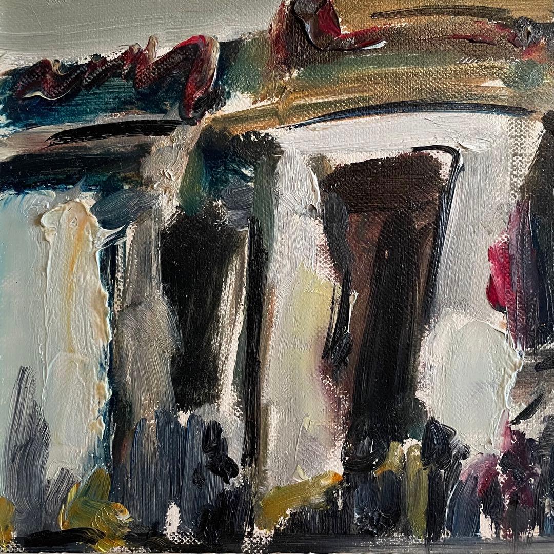 石浩一　he　油彩画　油絵　抽象画　肉筆　額付　本人サイン入　25.11.15