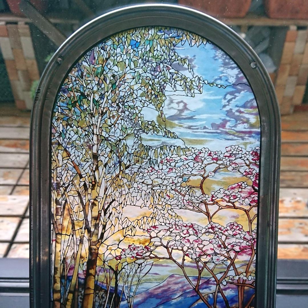 春ルイスCティファニー ステンドグラス サラ・ウィンドウ滝 グラス