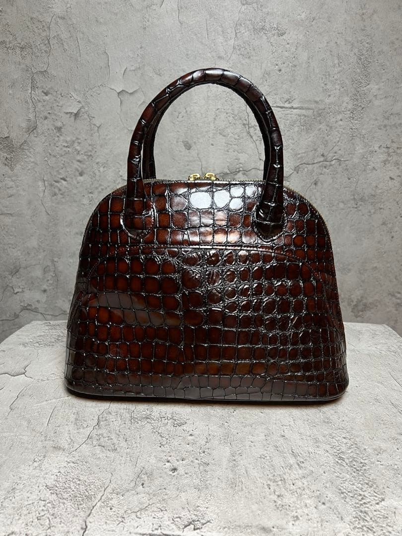 A.D.M.J. ダークブラウン ハンドバッグ - メルカリ