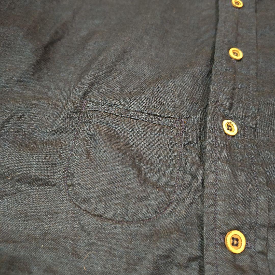 美品 45R 45rpm インディゴシャツ タツノオトシゴ刺繍