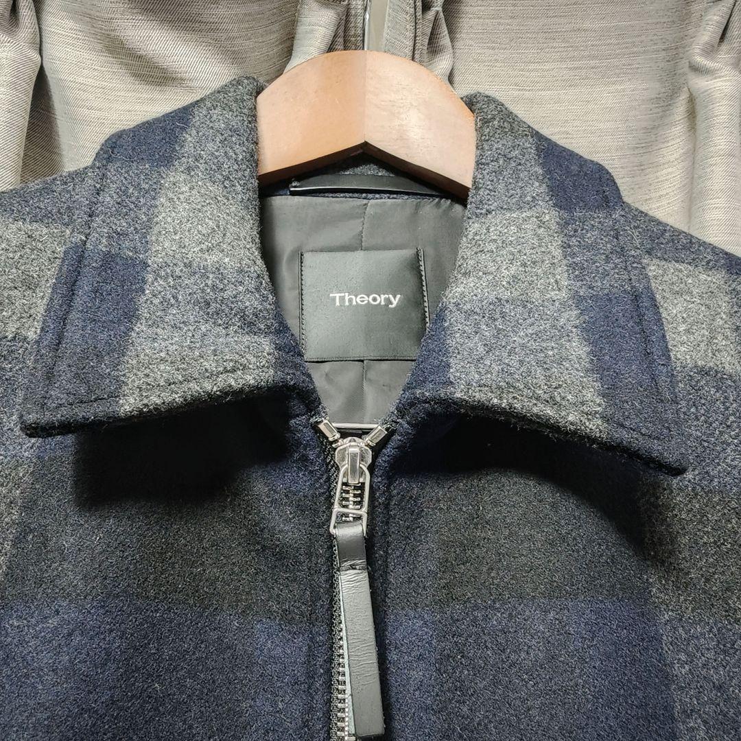 美品：Theory】メルトンウールブルゾン 「S/M：モザイクチェック