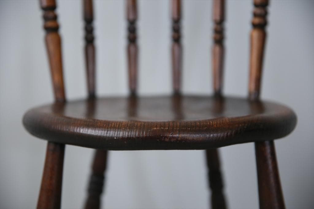 英国アンティーク木製キッチンチェア/ダイニングイス/椅子/飾り棚89-229-2