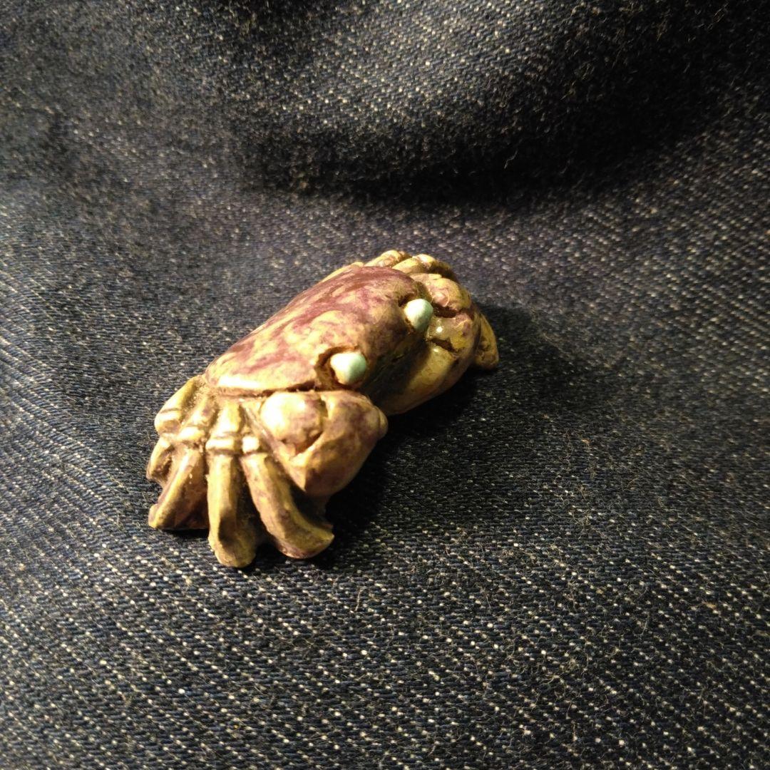 古いカニ　帯留め　二六　楽山　水月焼　着物　骨董