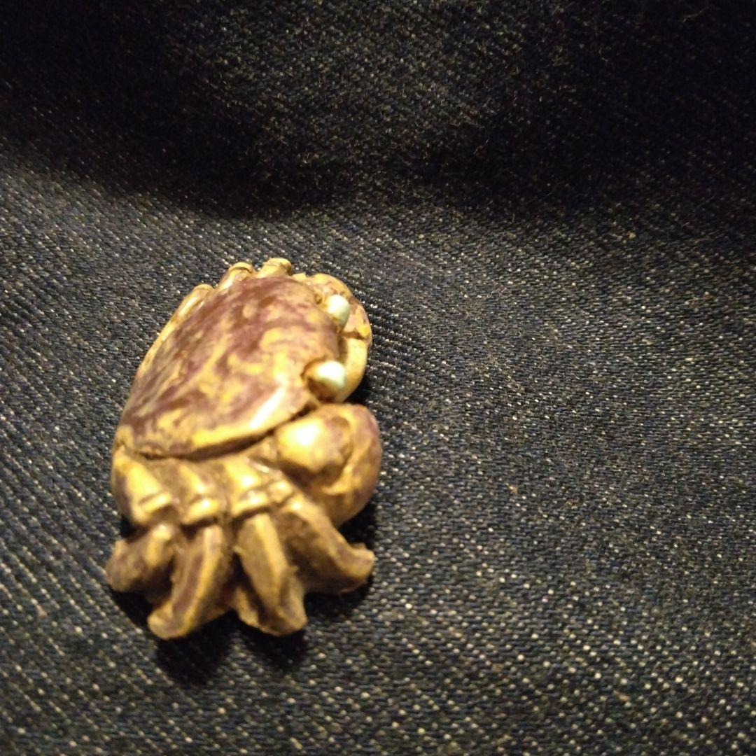 古いカニ　帯留め　二六　楽山　水月焼　着物　骨董