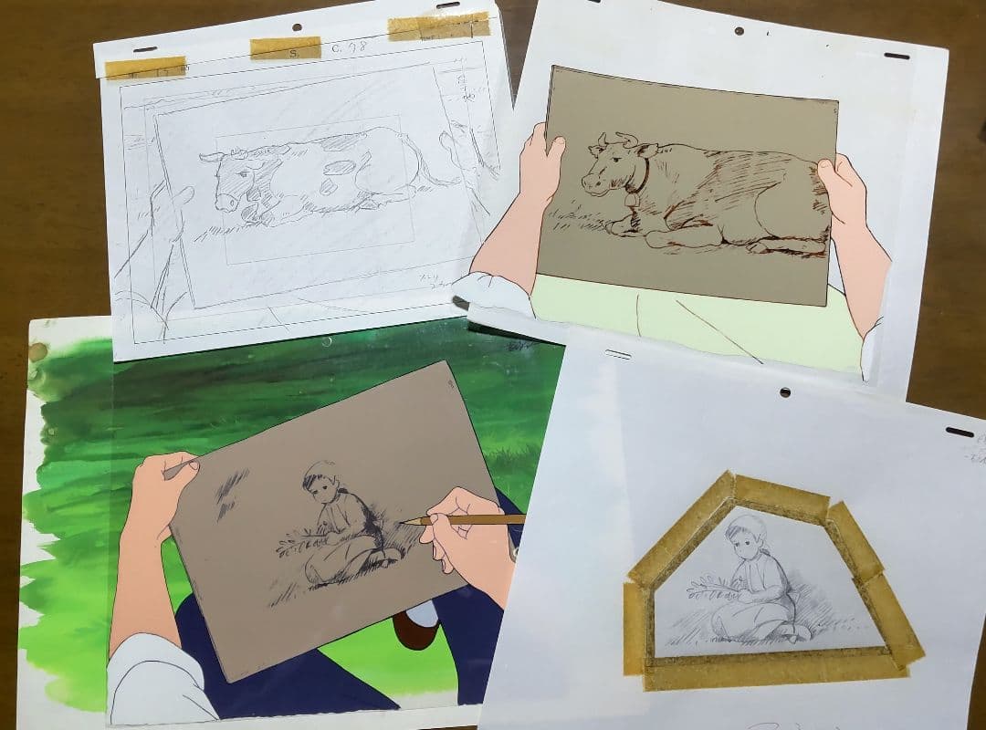 牧場の少女カトリ　セル画、レイアウト、原画