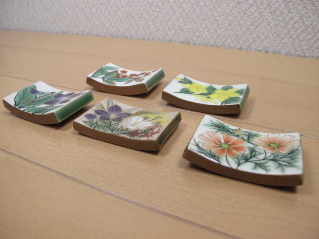陶あん京焼清水焼 伝統工芸色絵付け 箸置き 5個 - メルカリ