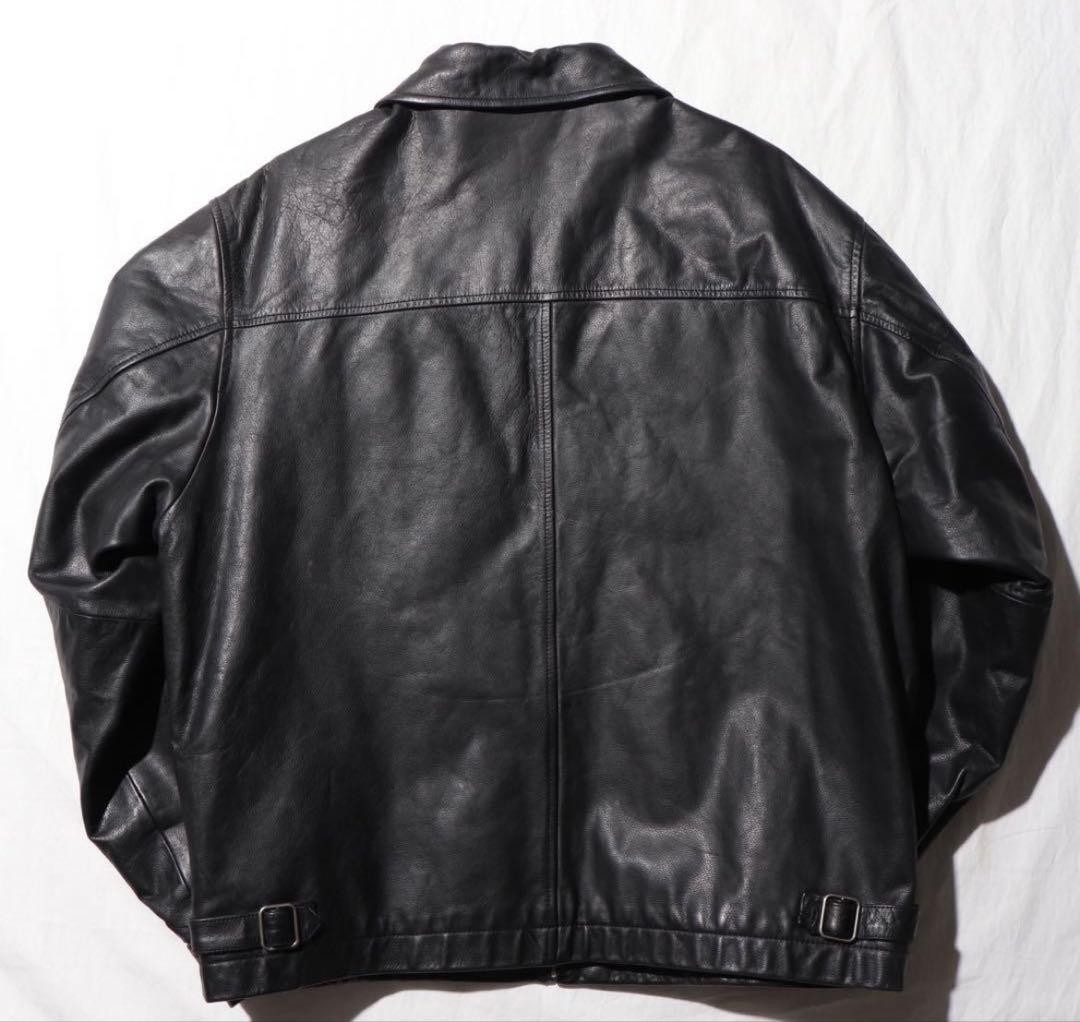 稀少 M アルミジップ OLD GAP レザージャケット オールドギャップ 黒
