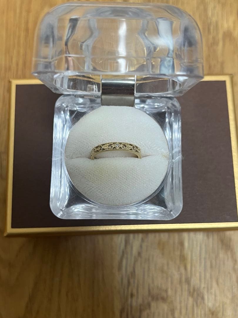 いろいろ〜⭐︎アガット　agat リーフ柄リング　K10 8号 agete（アガット） K10 ラピスラズリ リーフ ピンキー リング・指輪